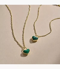 Sutton Modern Meadows Reconstituted Malachite Heart Pendant Necklace
