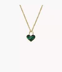 Sutton Modern Meadows Reconstituted Malachite Heart Pendant Necklace