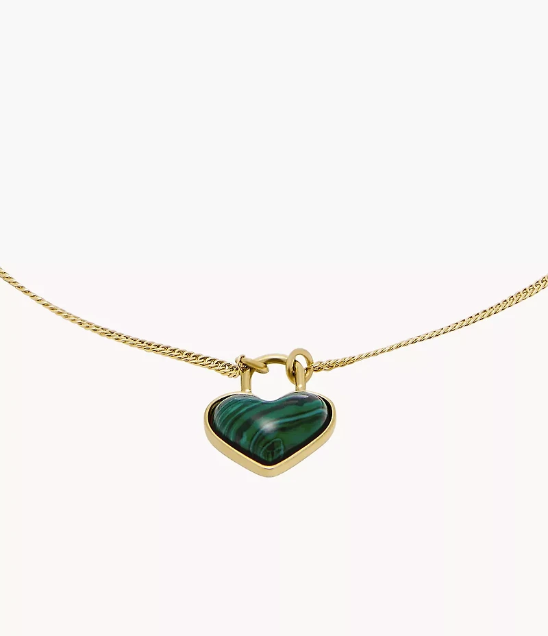 Sutton Modern Meadows Reconstituted Malachite Heart Chain Bracelet