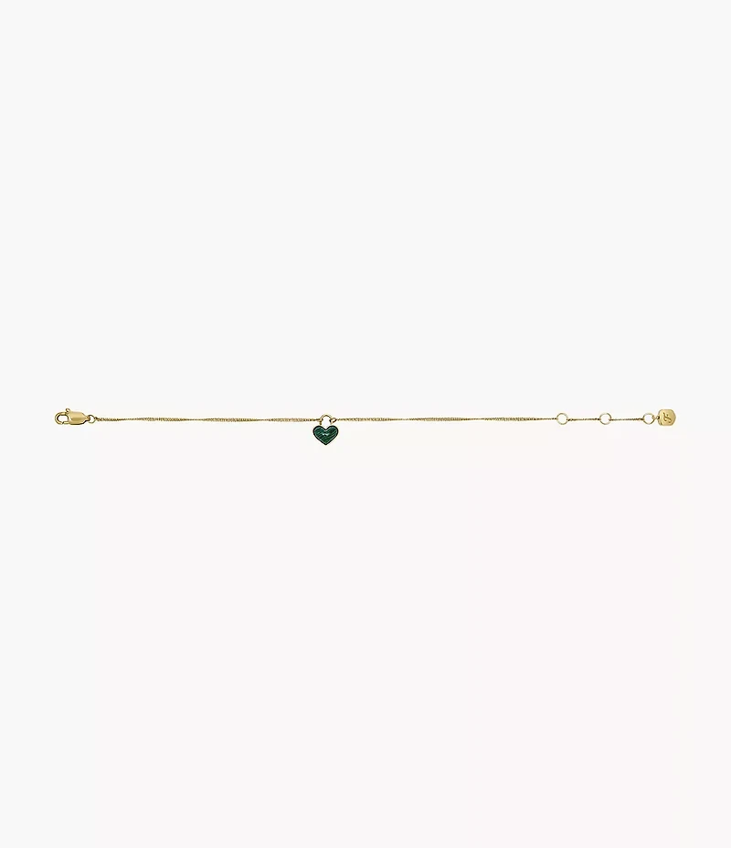 Sutton Modern Meadows Reconstituted Malachite Heart Chain Bracelet