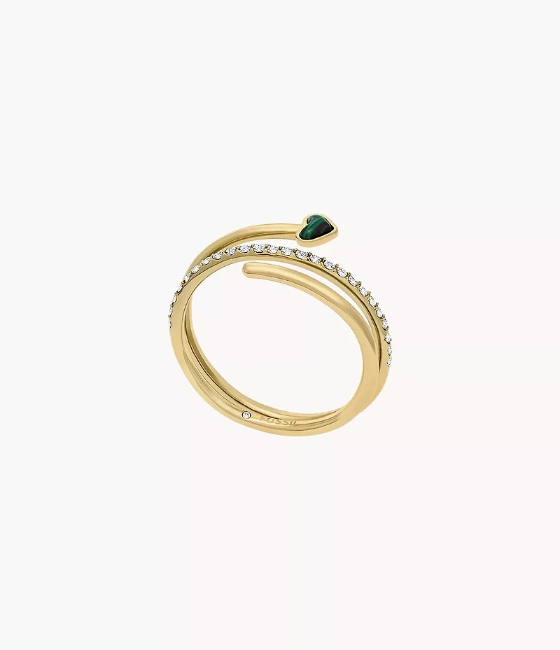 Sutton Modern Meadows Reconstituted Malachite Prestack Heart Ring