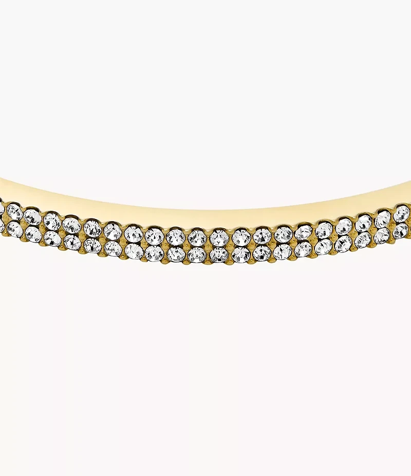 Ellis Pavé Glitz Gold-Tone Stainless Steel Bangle Bracelet