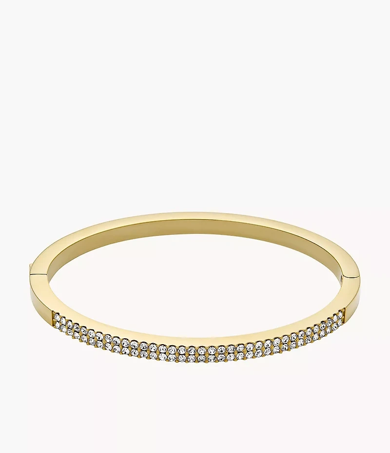 Ellis Pavé Glitz Gold-Tone Stainless Steel Bangle Bracelet