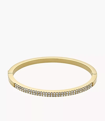 Ellis Pavé Glitz Gold-Tone Stainless Steel Bangle Bracelet