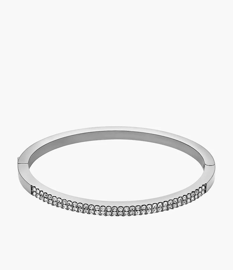 Ellis Pavé Glitz Stainless Steel Bangle Bracelet