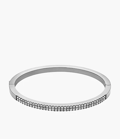Ellis Pavé Glitz Stainless Steel Bangle Bracelet