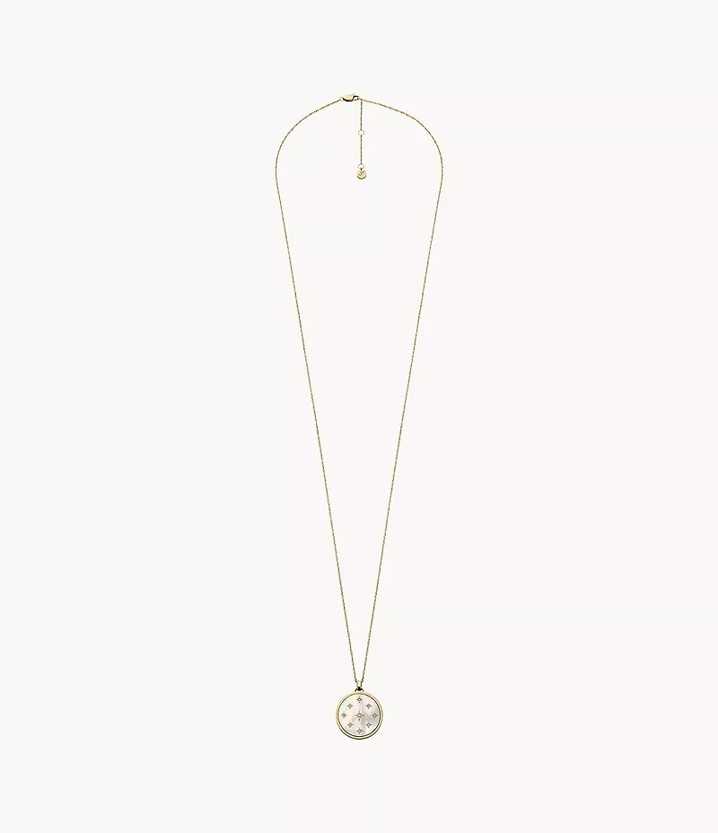Merrit Classic Mother-of-Pearl Gold-Tone Stainless Steel Pendant Necklace