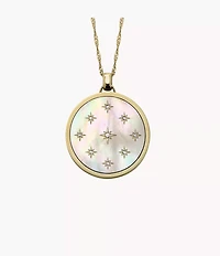 Merrit Classic Mother-of-Pearl Gold-Tone Stainless Steel Pendant Necklace