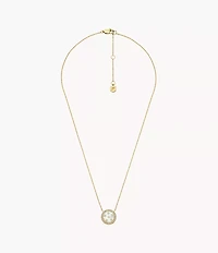 Merrit Classic Mother-of-Pearl Gold-Tone Stainless Steel Pendant Necklace