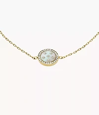 Merrit Classic Mother-of-Pearl Gold-Tone Stainless Steel Station Bracelet