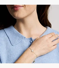 Merrit Classic Mother-of-Pearl Gold-Tone Stainless Steel Station Bracelet