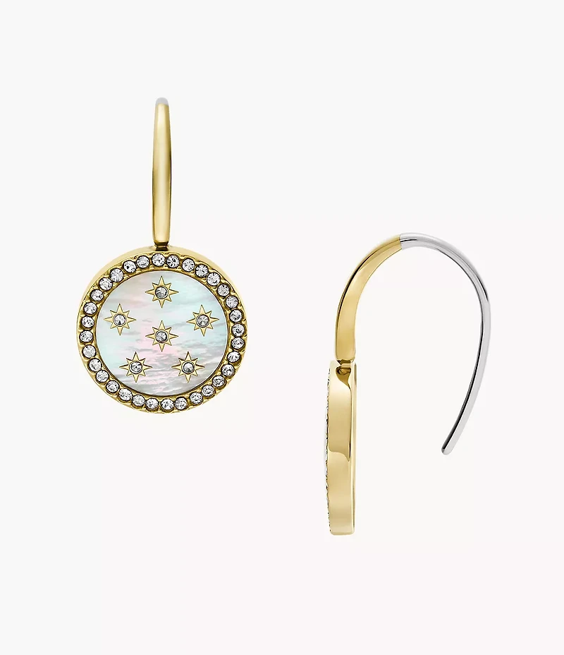 Merrit Classic Mother-of-Pearl Gold-Tone Stainless Steel Drop Earrings