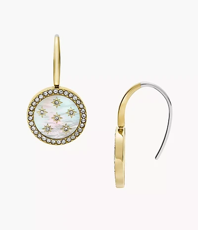 Merrit Classic Mother-of-Pearl Gold-Tone Stainless Steel Drop Earrings
