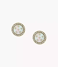 Merrit Classic Mother-of-Pearl Gold-Tone Stainless Steel Stud Earrings