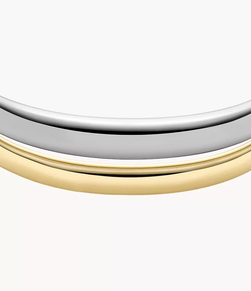 Ellis Domed Collection Two-Tone Stainless Steel Cuff Bracelet