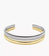 Ellis Domed Collection Two-Tone Stainless Steel Cuff Bracelet