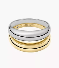 Ellis Domed Collection Two-Tone Stainless Steel Stack Ring