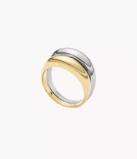 Ellis Domed Collection Two-Tone Stainless Steel Stack Ring