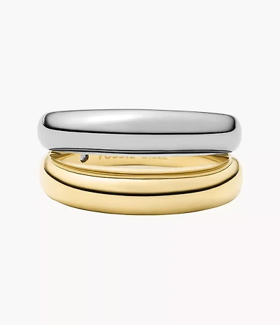 Ellis Domed Collection Two-Tone Stainless Steel Stack Ring