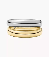 Ellis Domed Collection Two-Tone Stainless Steel Stack Ring