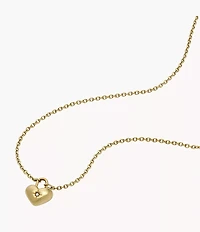 Sadie Gold-Tone Stainless Steel Heart Necklace and Earrings Gift Set
