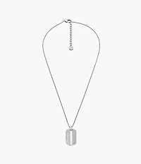 Machine Knurled Texture Stainless Steel Dog Tag Necklace