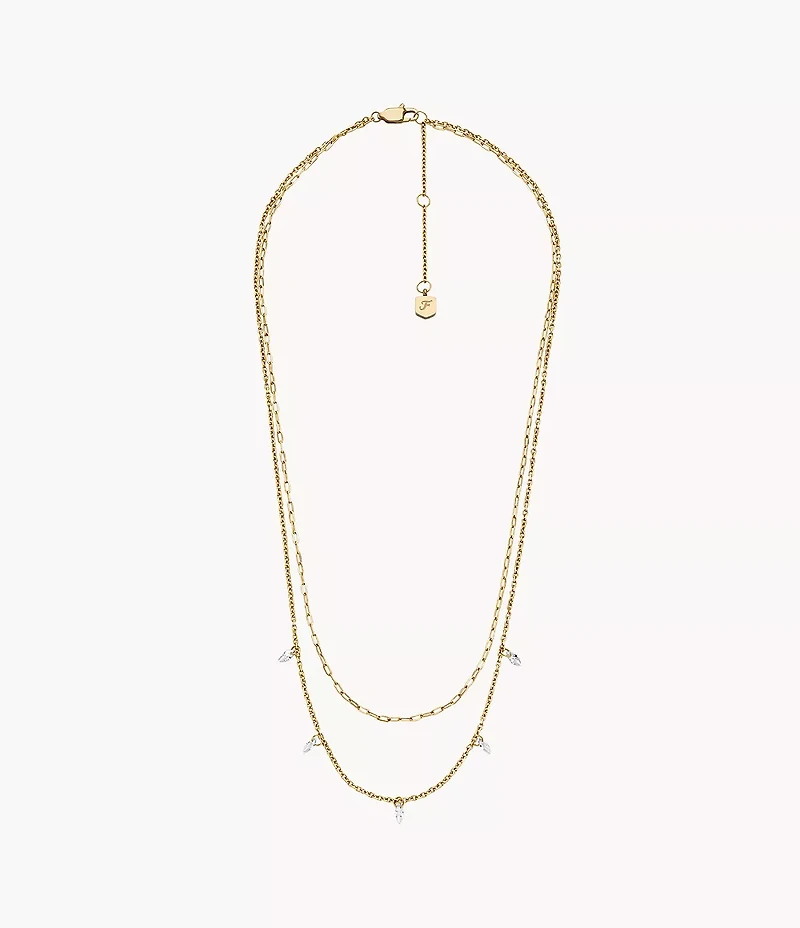 Ellis Shaky Glitz Gold-Tone Stainless Steel Multi-Strand Necklace