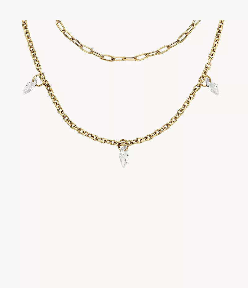 Ellis Shaky Glitz Gold-Tone Stainless Steel Multi-Strand Necklace