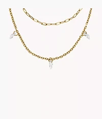 Ellis Shaky Glitz Gold-Tone Stainless Steel Multi-Strand Necklace