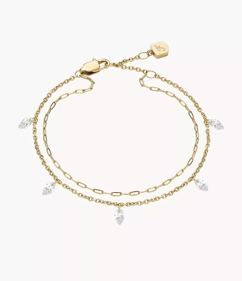 Ellis Shaky Glitz Gold-Tone Stainless Steel Multi-Strand Bracelet