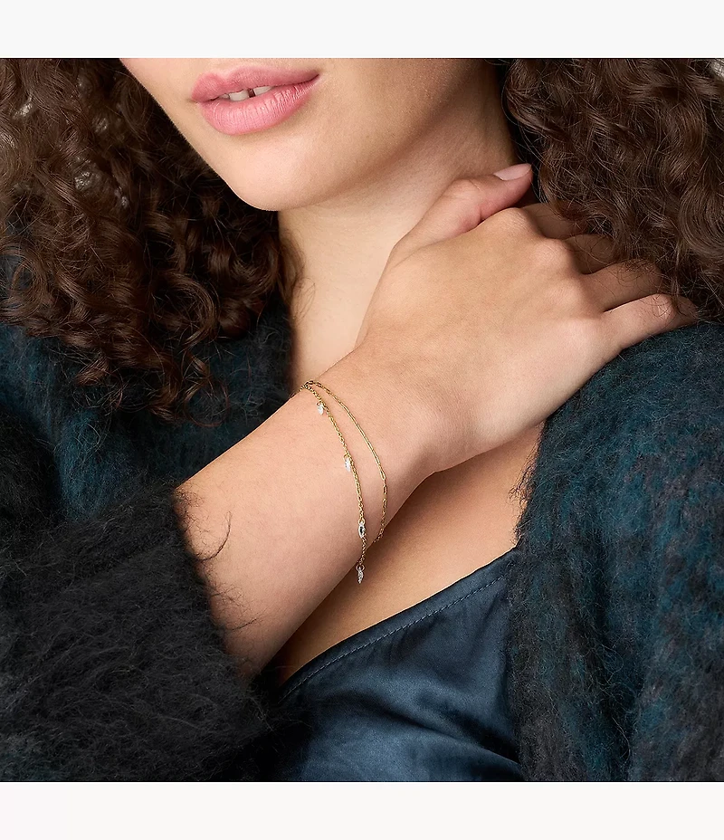 Ellis Shaky Glitz Gold-Tone Stainless Steel Multi-Strand Bracelet