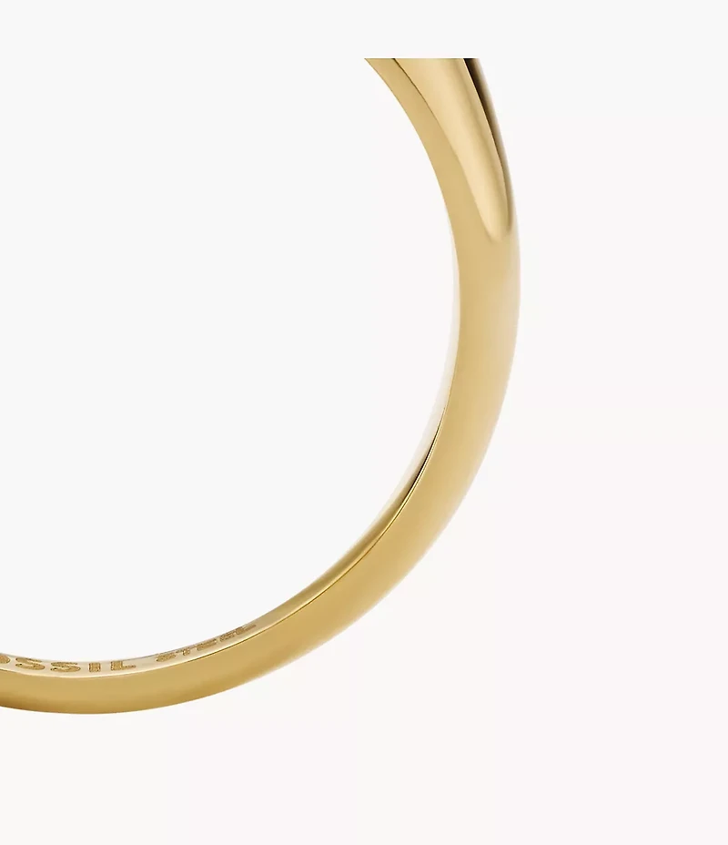 Sutton Shaky Glitz Gold-Tone Stainless Steel Moon and Star Signet Ring