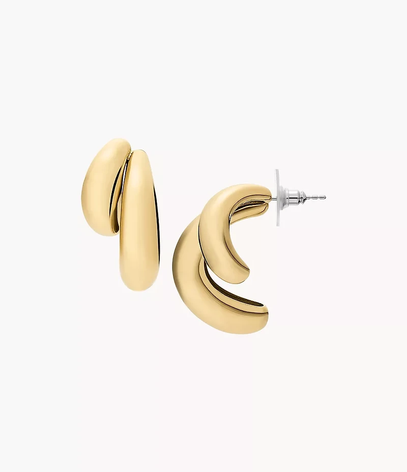 Domed Collection Gold-Tone Stainless Steel Statement Earrings