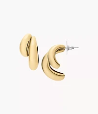 Domed Collection Gold-Tone Stainless Steel Statement Earrings