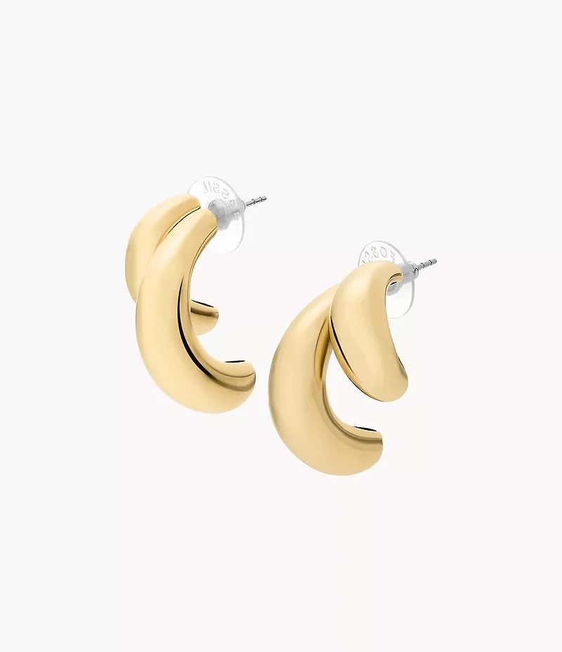 Domed Collection Gold-Tone Stainless Steel Statement Earrings