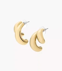 Domed Collection Gold-Tone Stainless Steel Statement Earrings