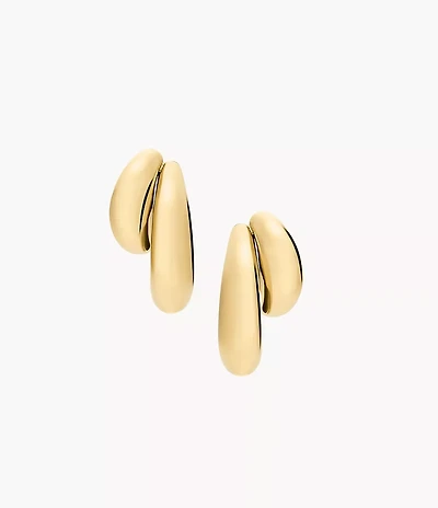 Domed Collection Gold-Tone Stainless Steel Statement Earrings