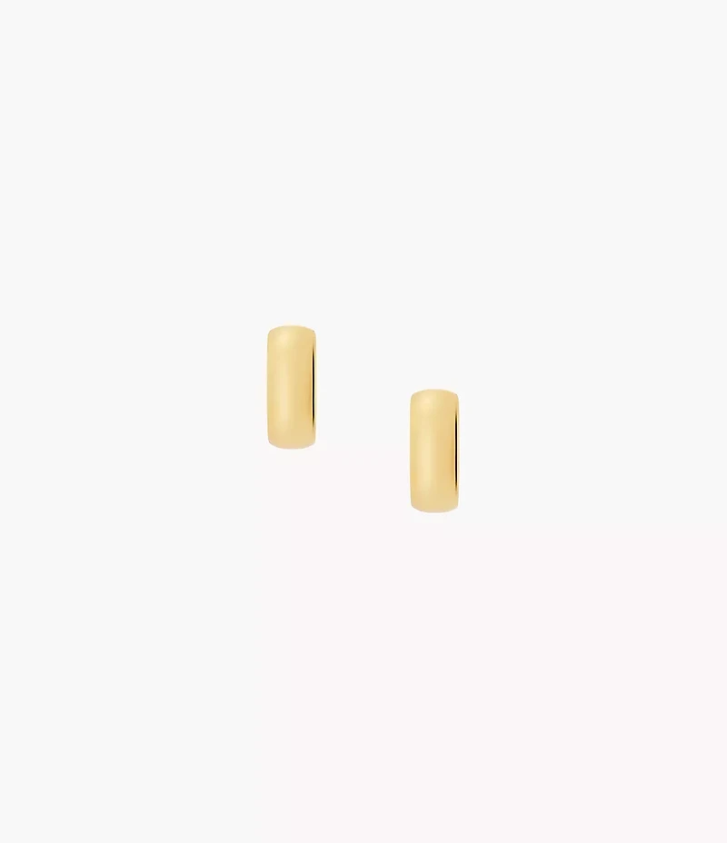 Ellis Domed Collection Two-Tone Stainless Steel Hoop Earrings