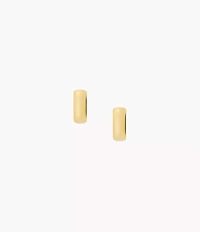 Ellis Domed Collection Two-Tone Stainless Steel Hoop Earrings