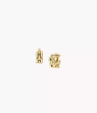 Arden Watch Links Gold-Tone Stainless Steel Front to Back Earrings