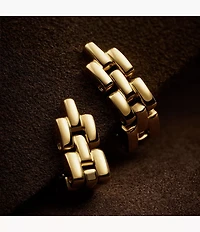 Arden Watch Links Gold-Tone Stainless Steel Front to Back Earrings