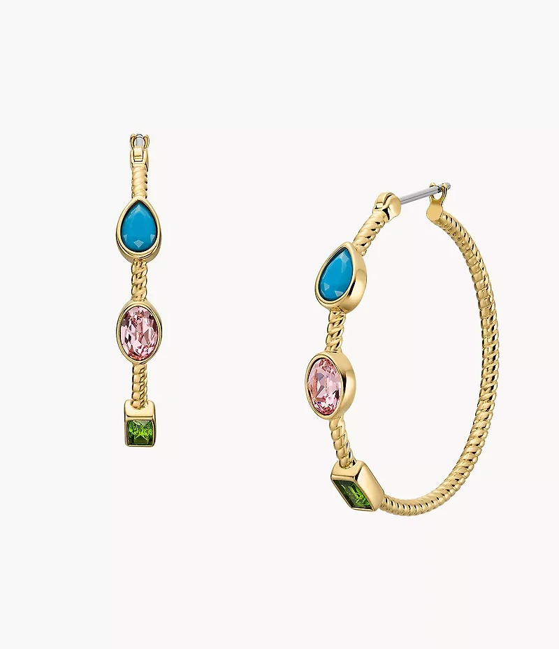 The Good Luck Collection Gold-Tone Stainless Steel Hoop Earrings