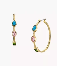 The Good Luck Collection Gold-Tone Stainless Steel Hoop Earrings
