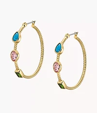 The Good Luck Collection Gold-Tone Stainless Steel Hoop Earrings