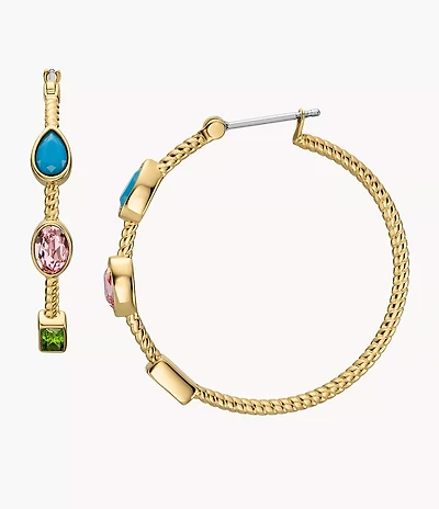 The Good Luck Collection Gold-Tone Stainless Steel Hoop Earrings