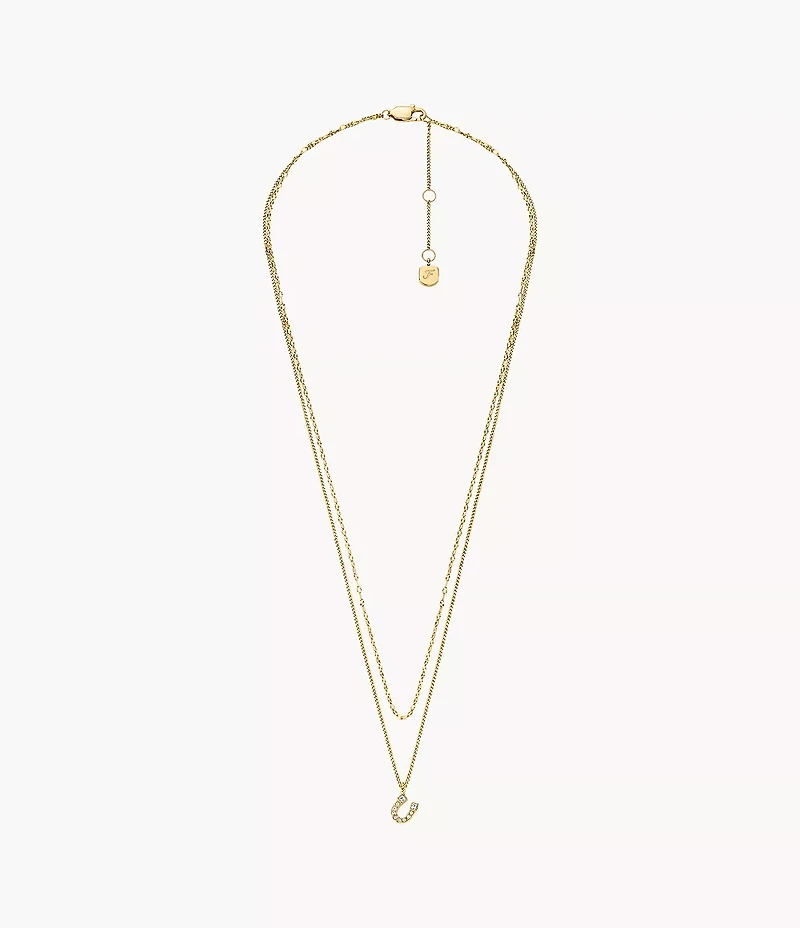 Sutton Horseshoe Gold-Tone Stainless Steel Multi Strand Necklace