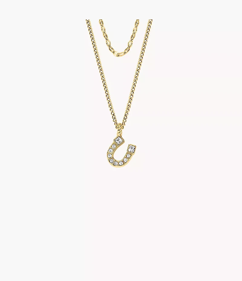 Sutton Horseshoe Gold-Tone Stainless Steel Multi Strand Necklace