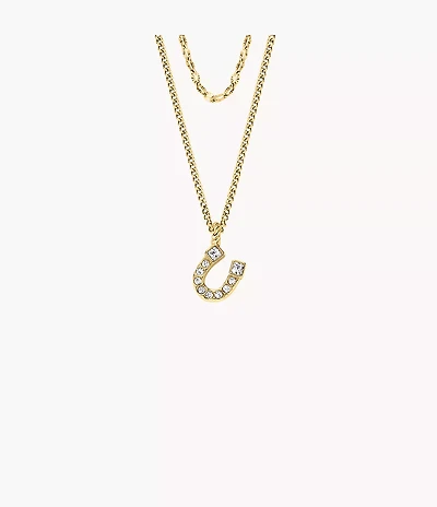 Sutton Horseshoe Gold-Tone Stainless Steel Multi Strand Necklace