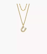 Sutton Horseshoe Gold-Tone Stainless Steel Multi Strand Necklace