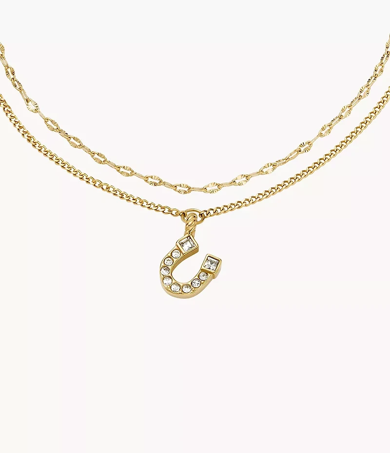 Sutton Horseshoe Gold-Tone Stainless Steel Multi Strand Bracelet